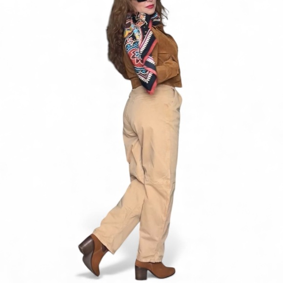 ZARA Khaki Utility Pants – Relaxed Fit Minimalist Style Size 4 - Picture 3 of 9